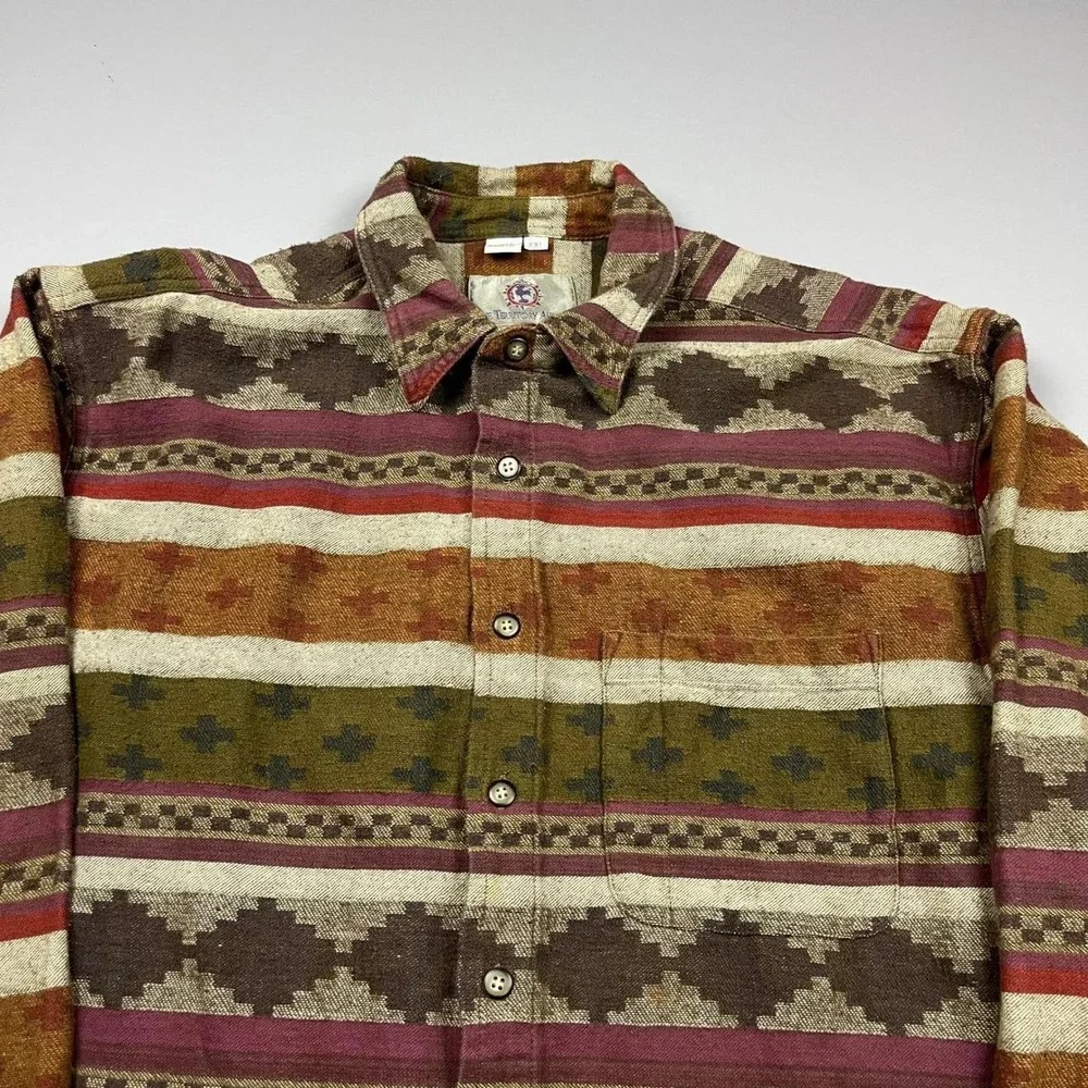 VTG The Territory Ahead Button Down Mens XXL Multi Southwestern Flannel Shirt